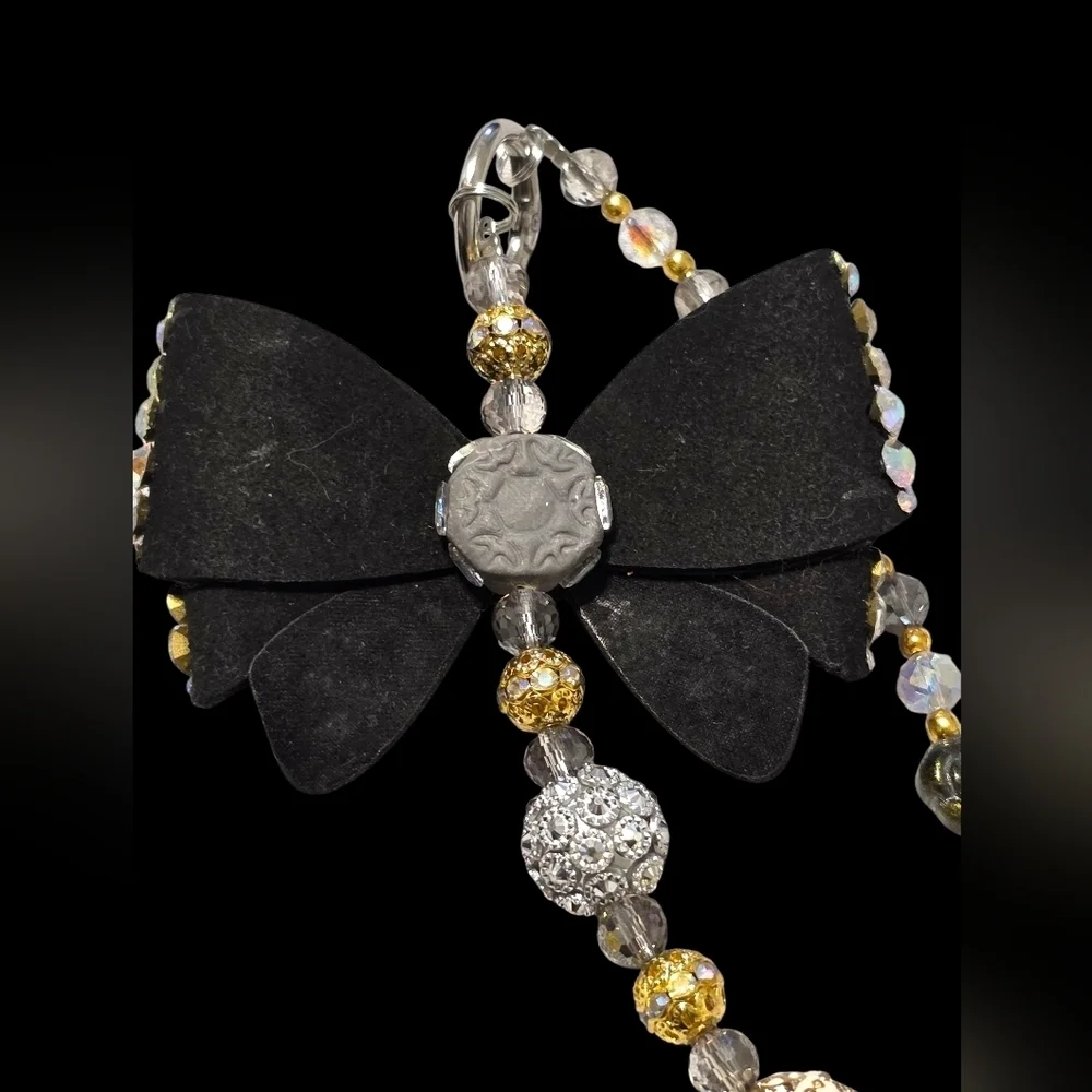 Elegant Crystal Bow Bag Charm